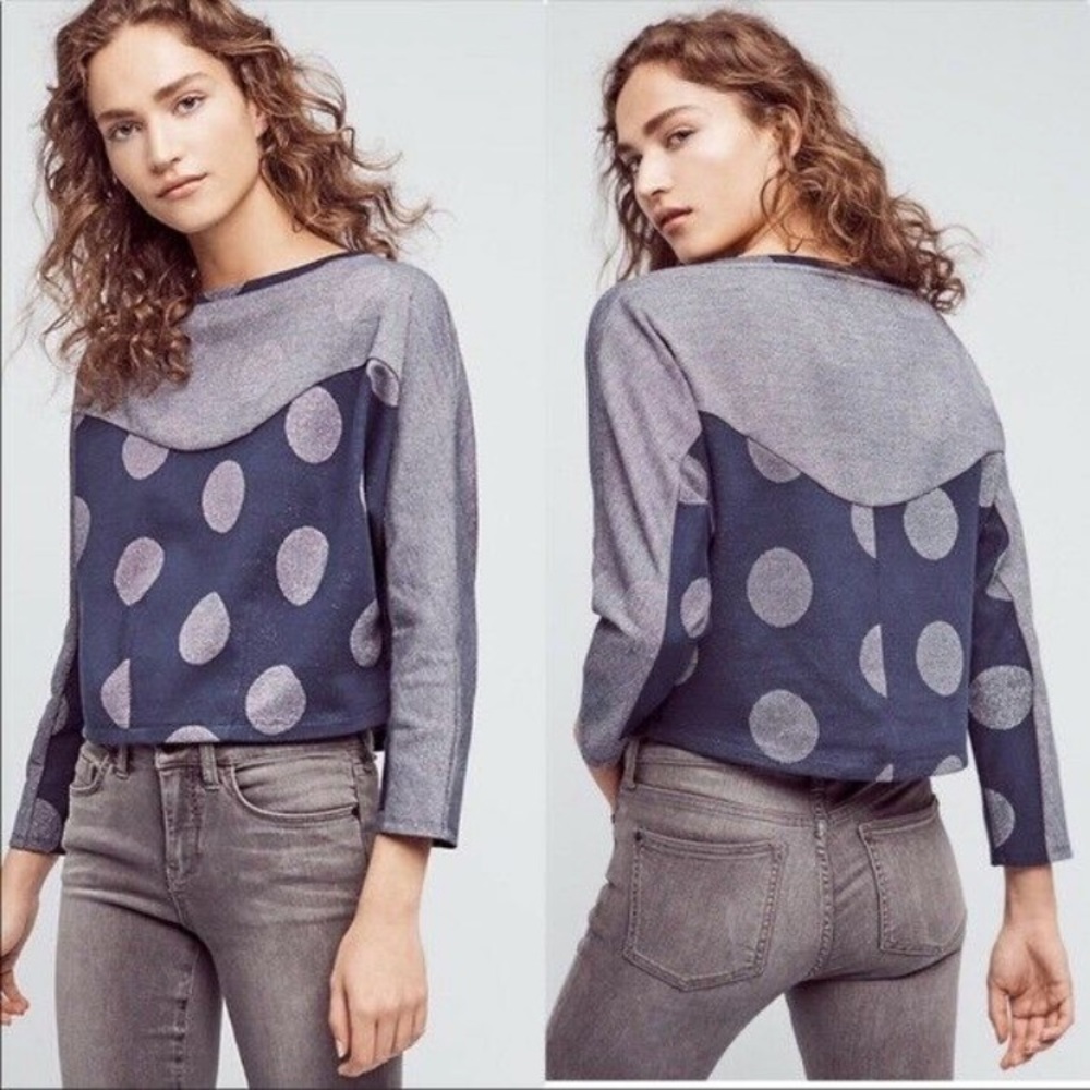 Anthro Postmark Dolman Sweater Pullover Metallic